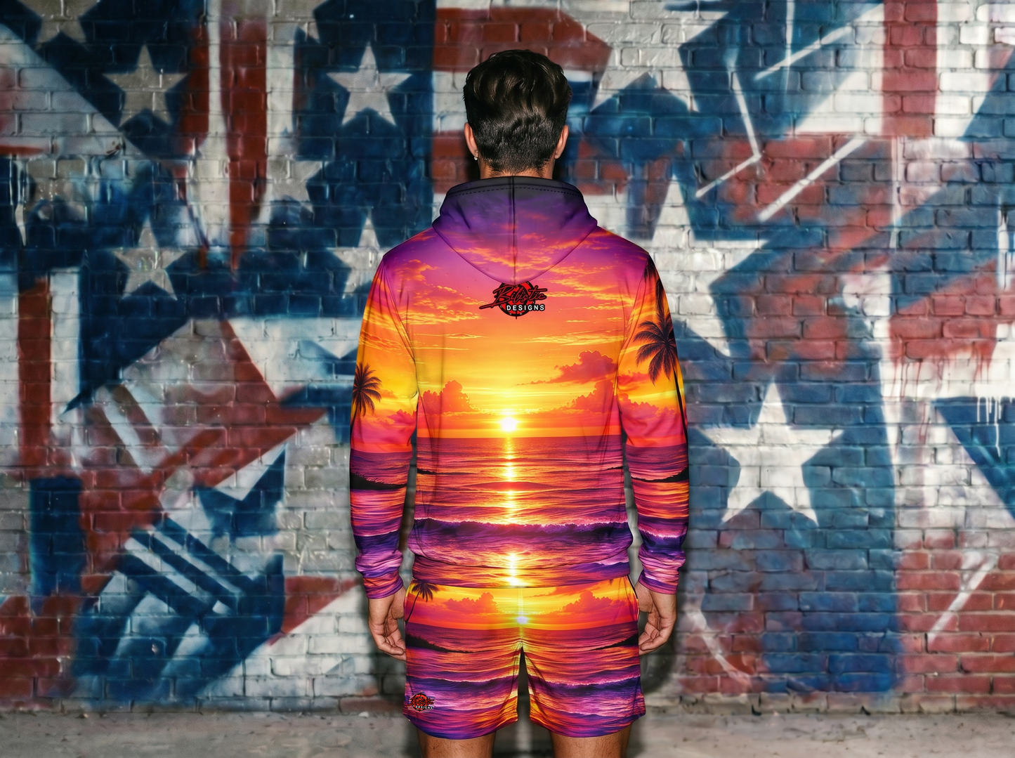 Tropical Sunset Skull Hoodie
