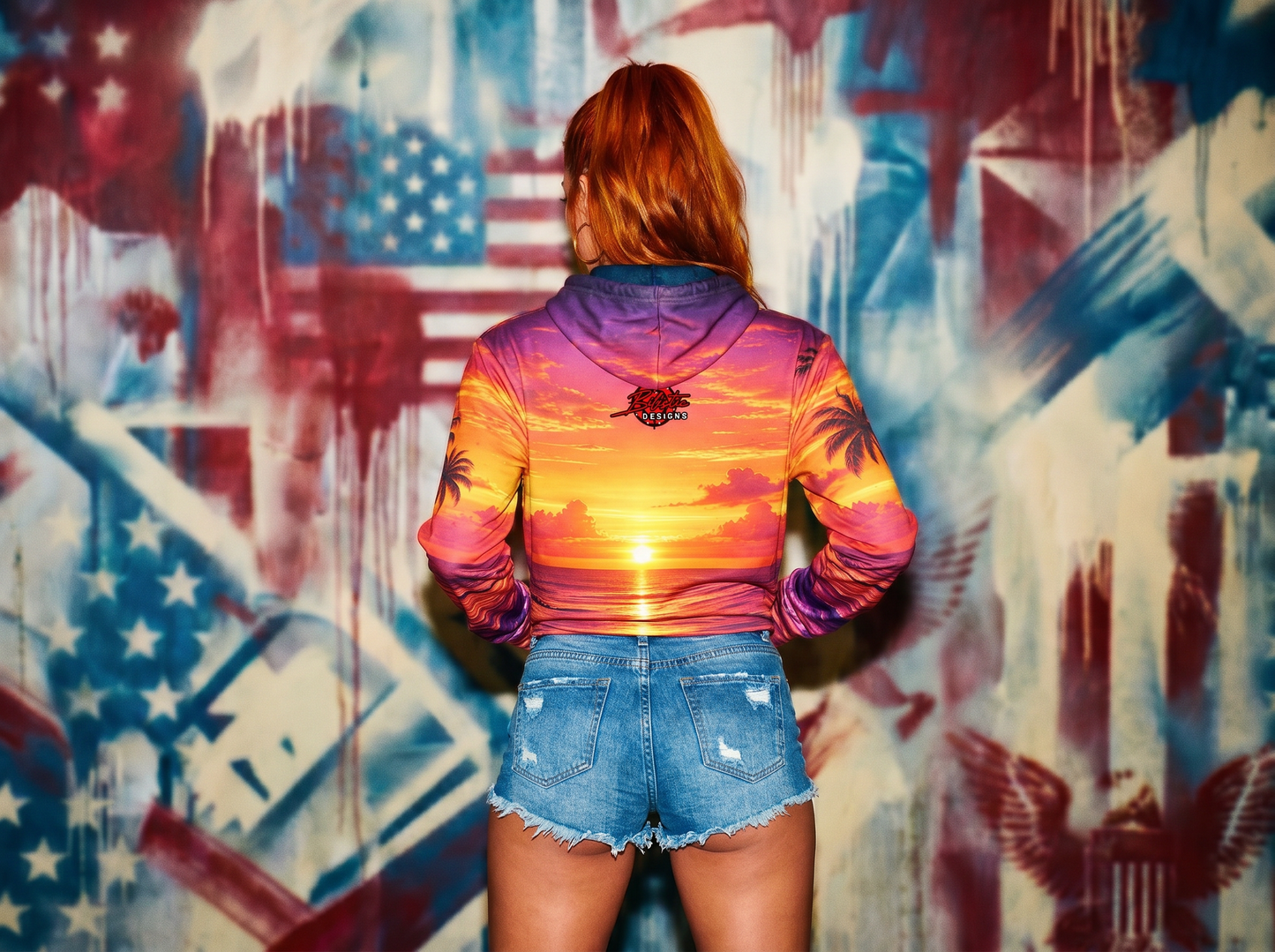 Tropical Sunset Skull Hoodie